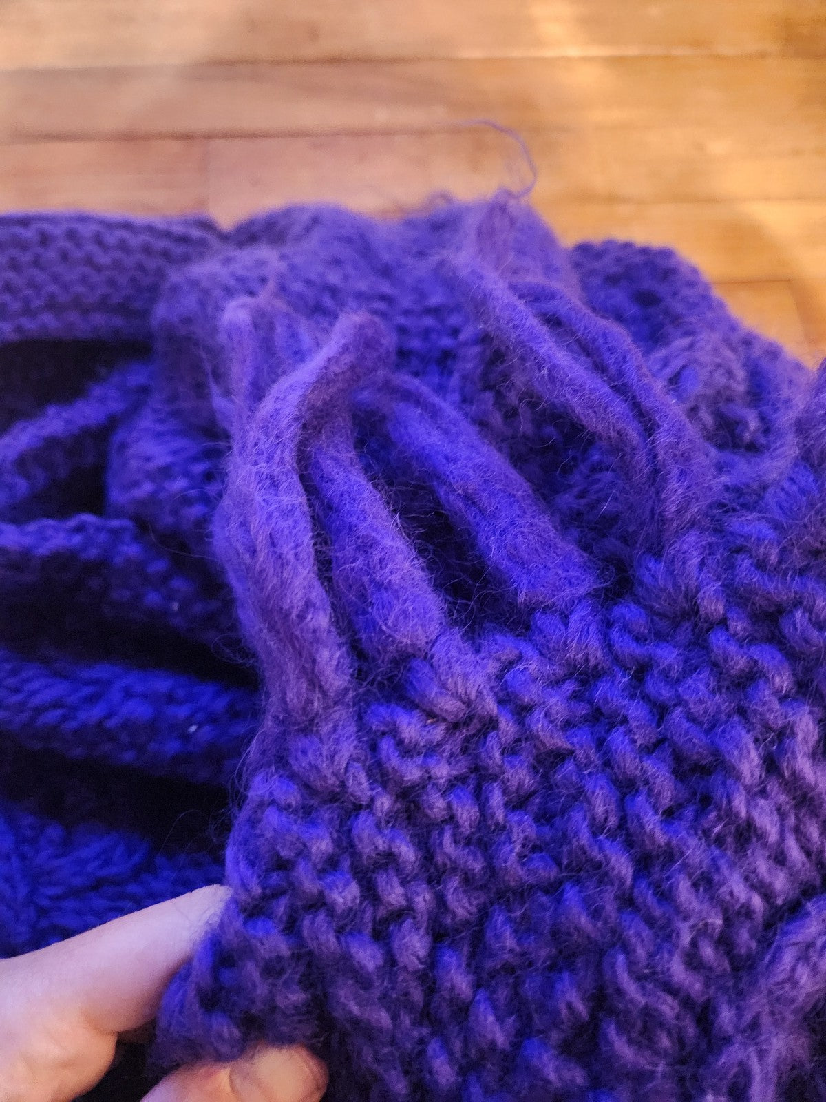 70s Purple Wool Poncho