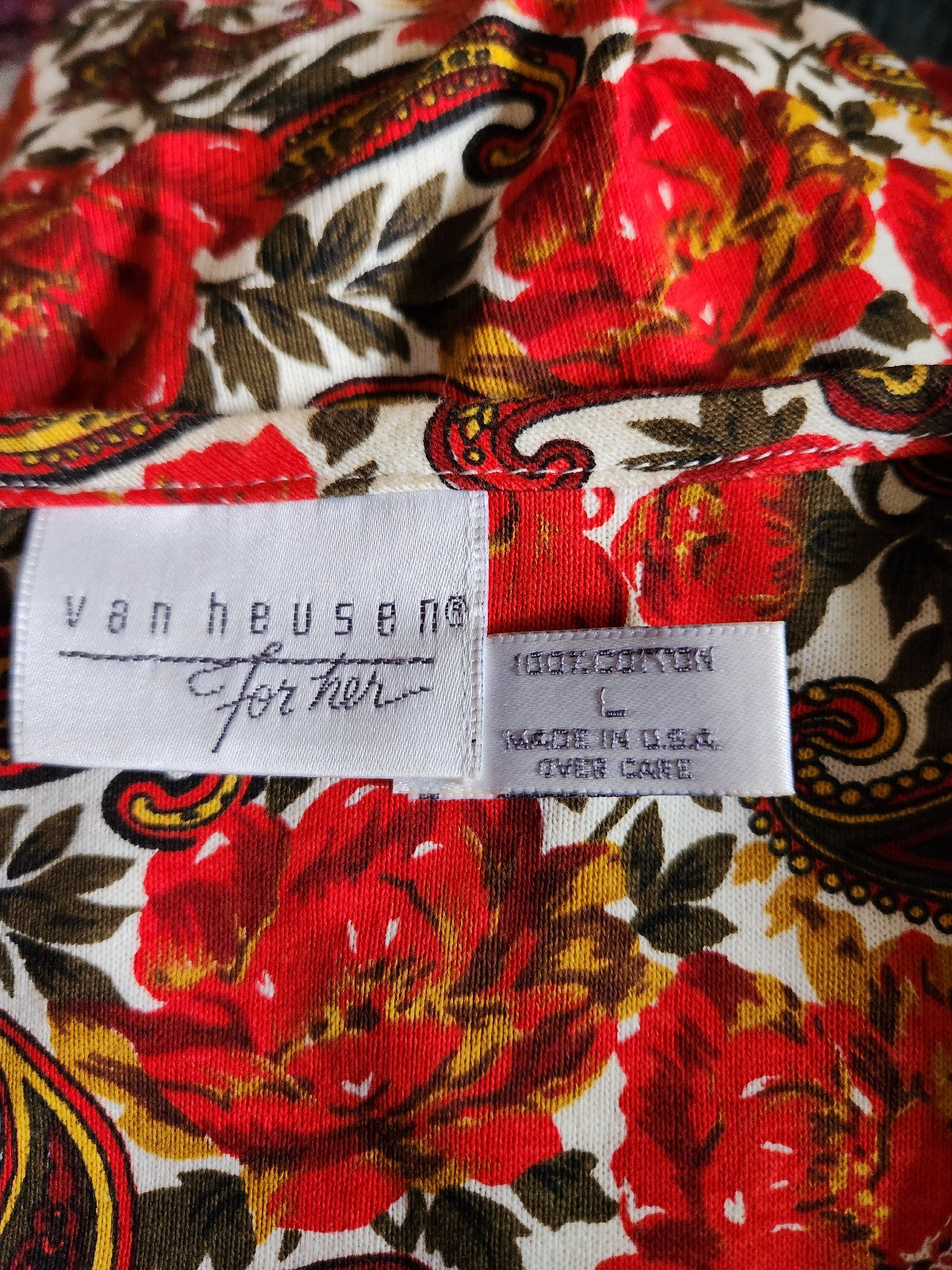 90s/00s Orange Floral and Paisley Shirt