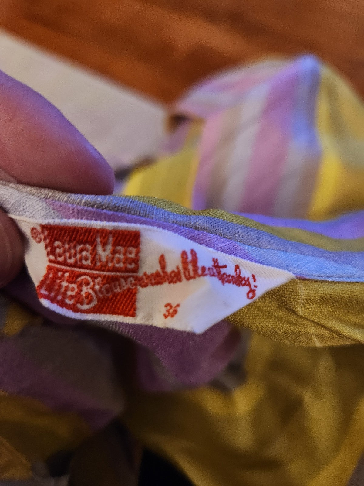 70s Purple, Green, and Yellow Striped Blouse