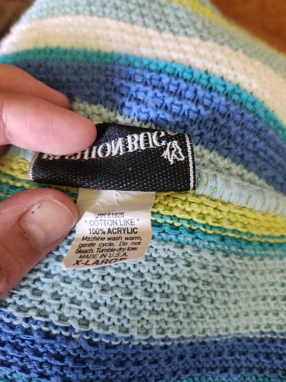 Y2K Blue and Green Striped Sweater
