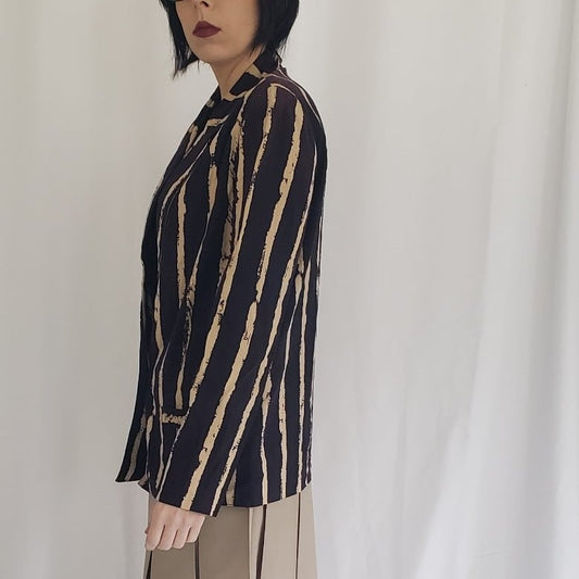 80s Black and Tan Unlined Blazer