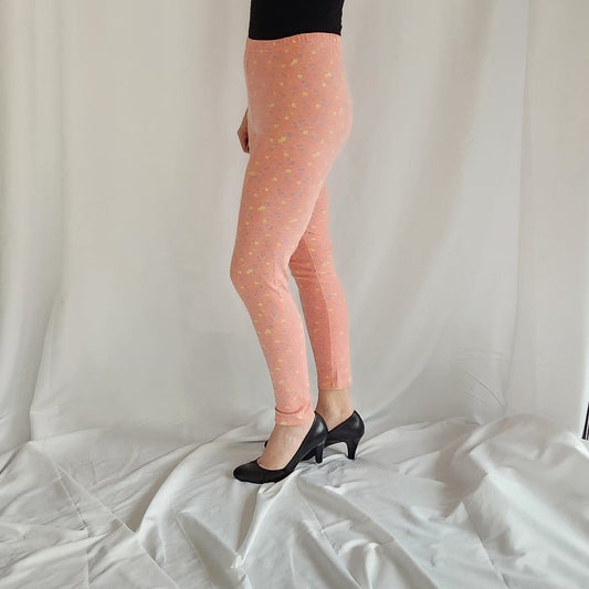 90s Pink Floral Leggings