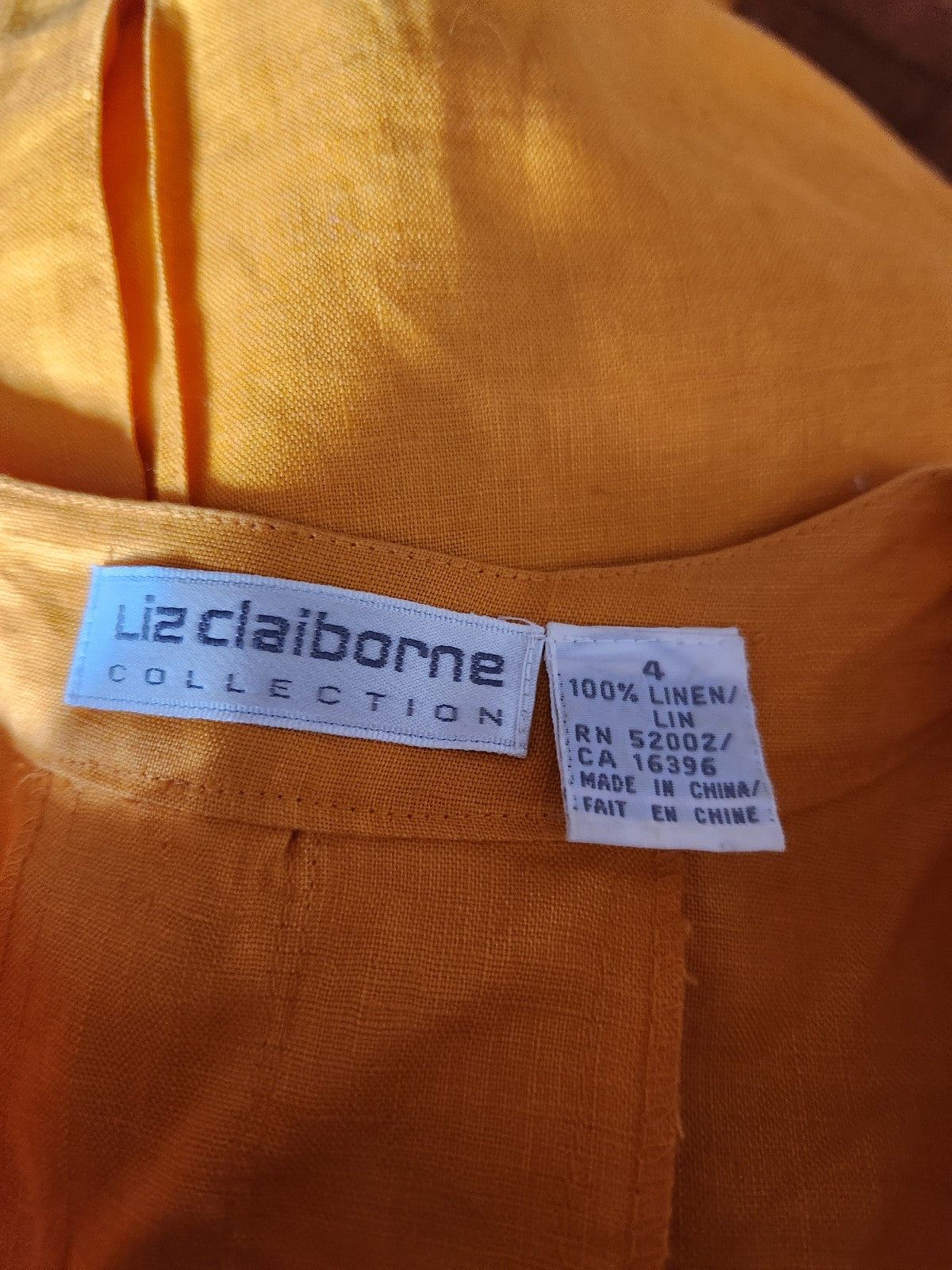 90s/00s Liz Claiborne Yellow Linen Blouse