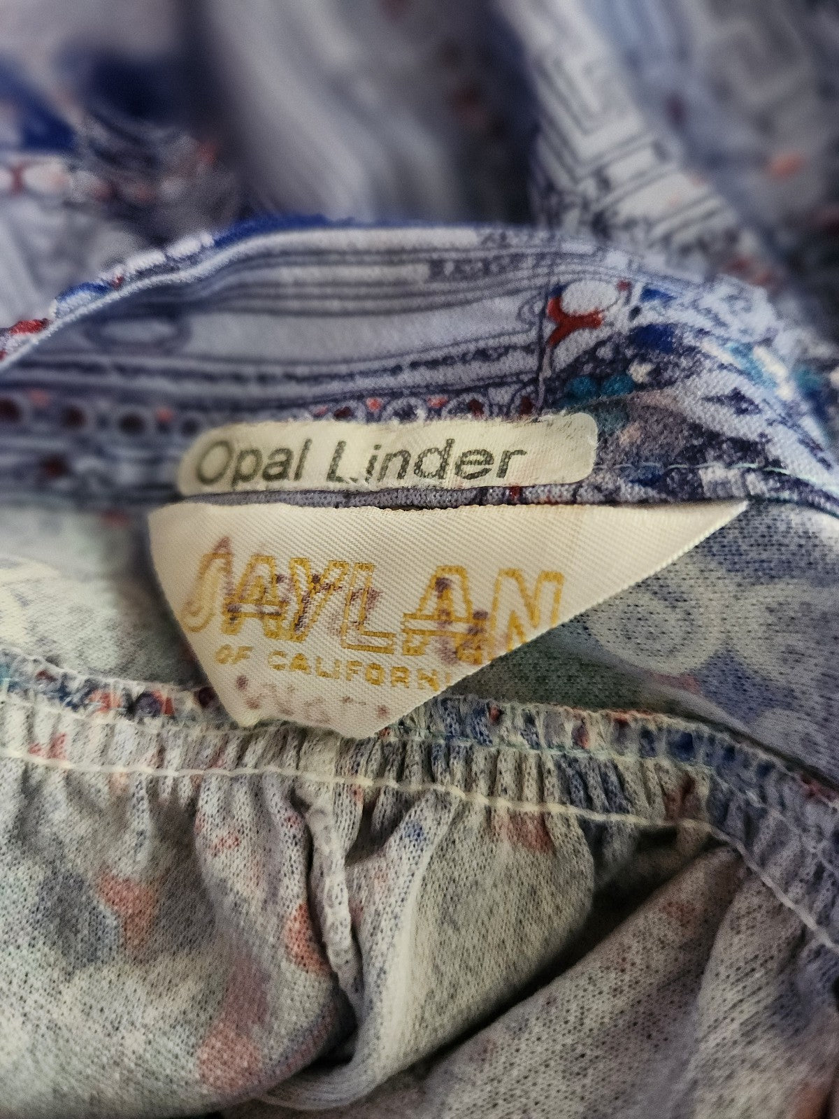 70s/80s Blue Printed Top
