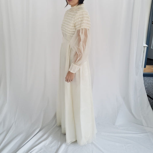 50s(?) Hand Made Cream Wedding Dress