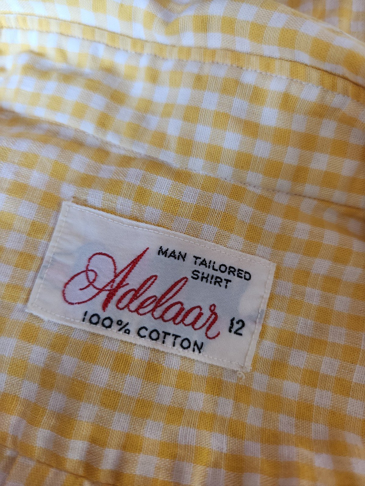 60s White and Yellow Gingham Button Down