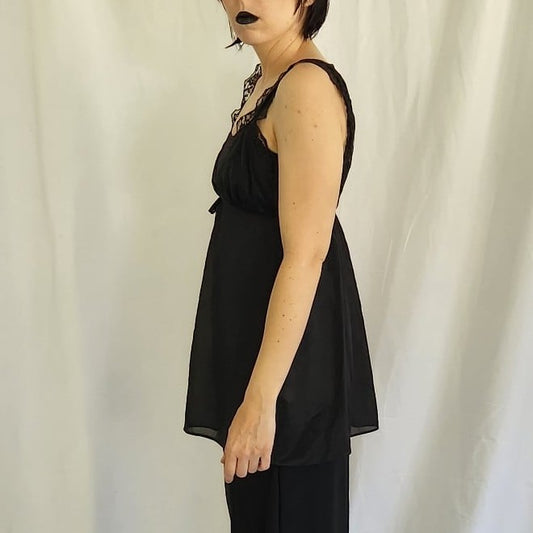 70s/80s Black Lacey Nightie