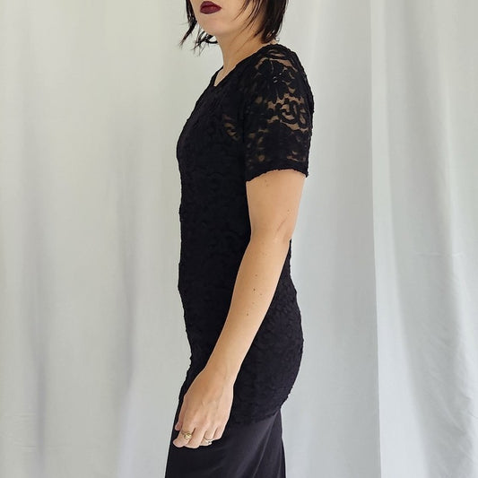 90s Black Lace Tee