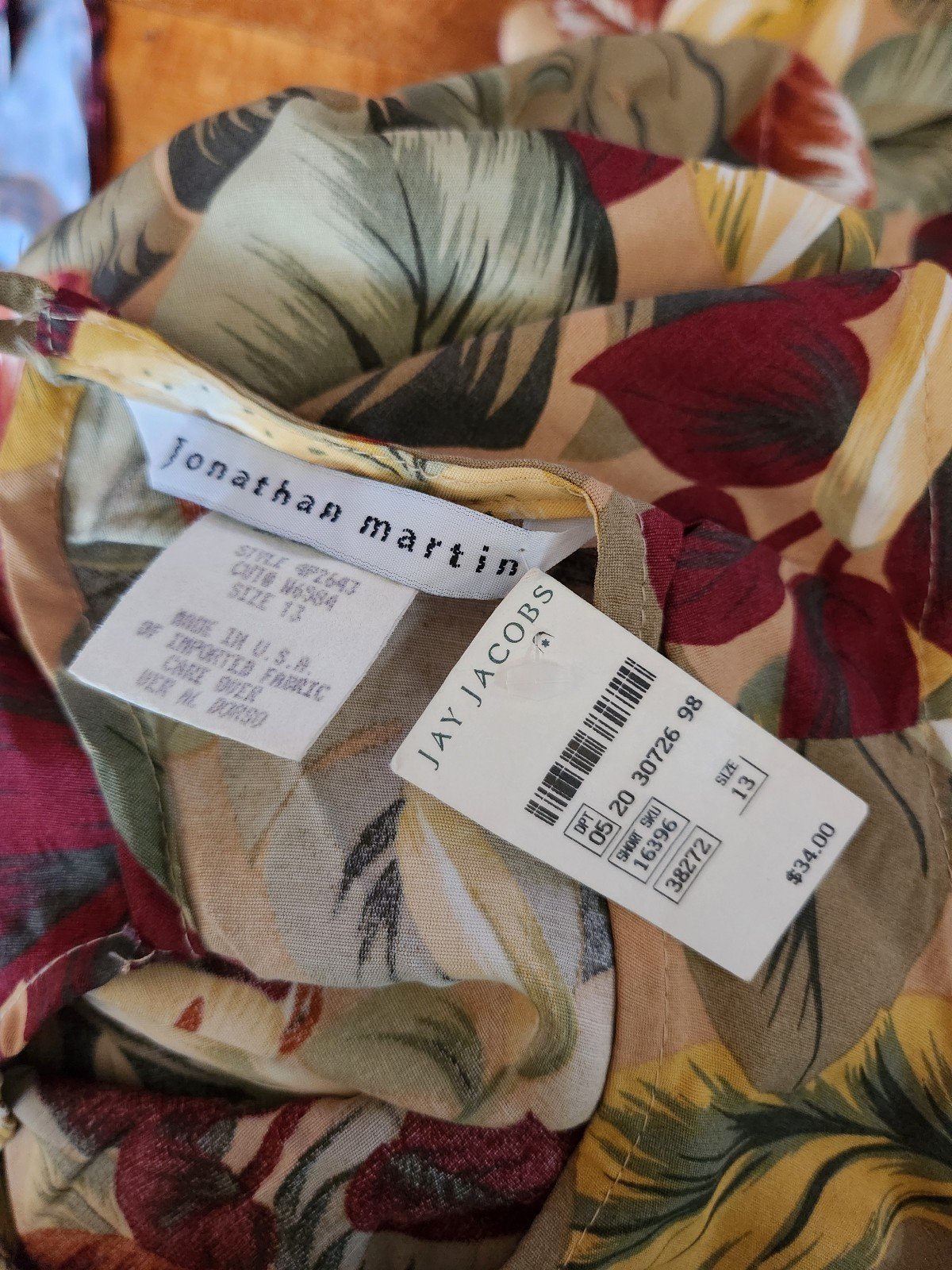 90s/Y2K Deadstock Tropical Floral Rayon Minidress