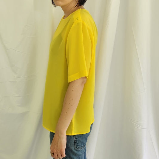 90s Bright Yellow Blouse