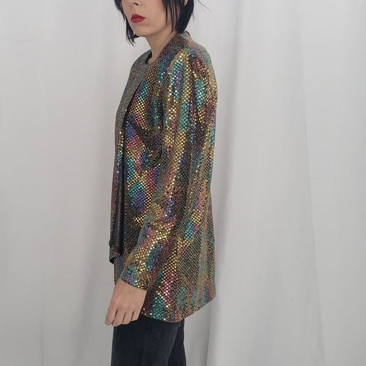 80s Gold Sequin Covered Top