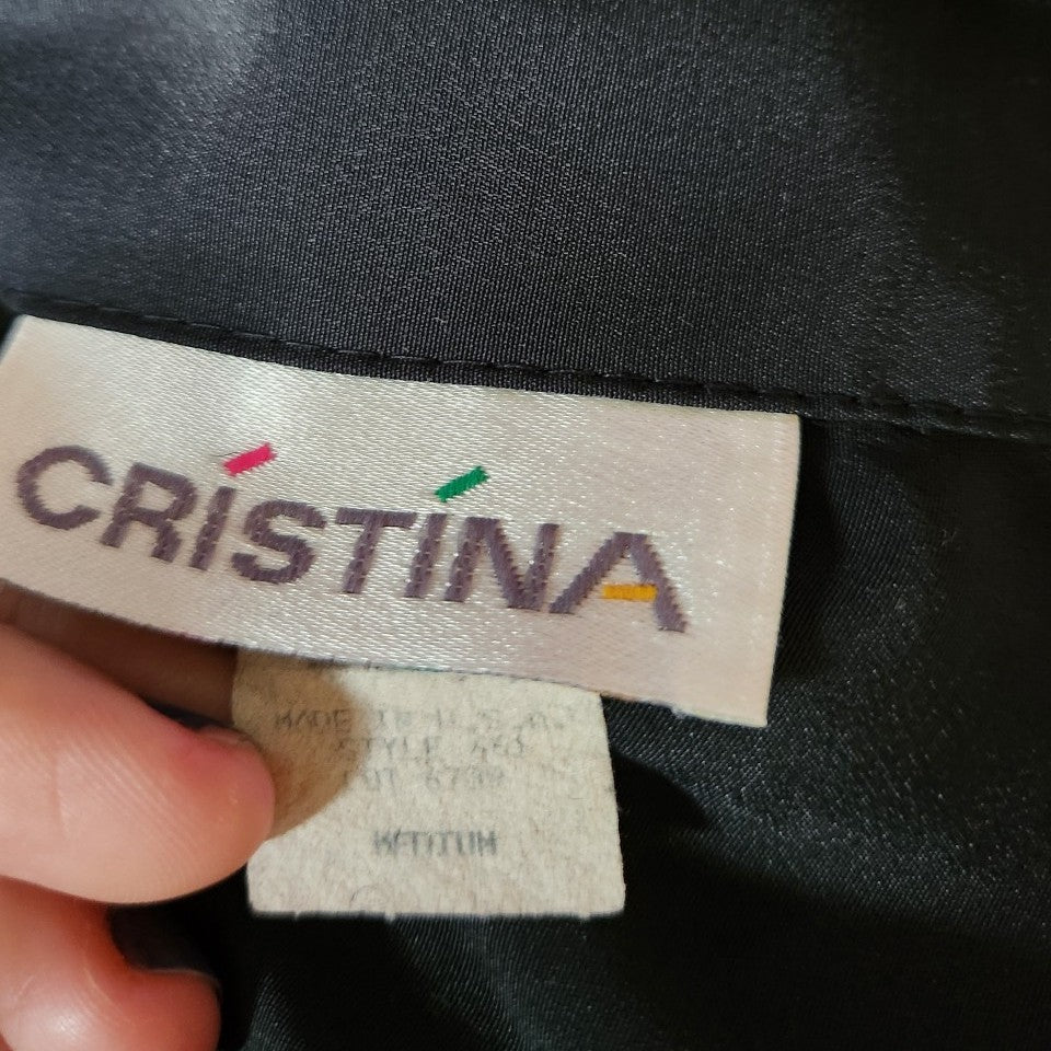 80s Black Button Down Shirt