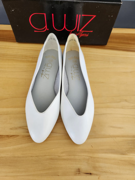 80s White Leather Flats with Original Box