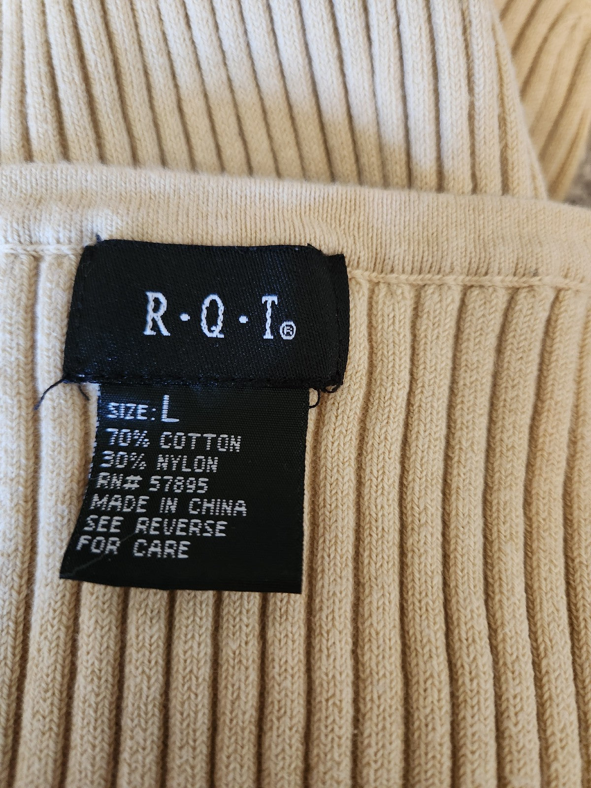90s Tan Ribbed Tee