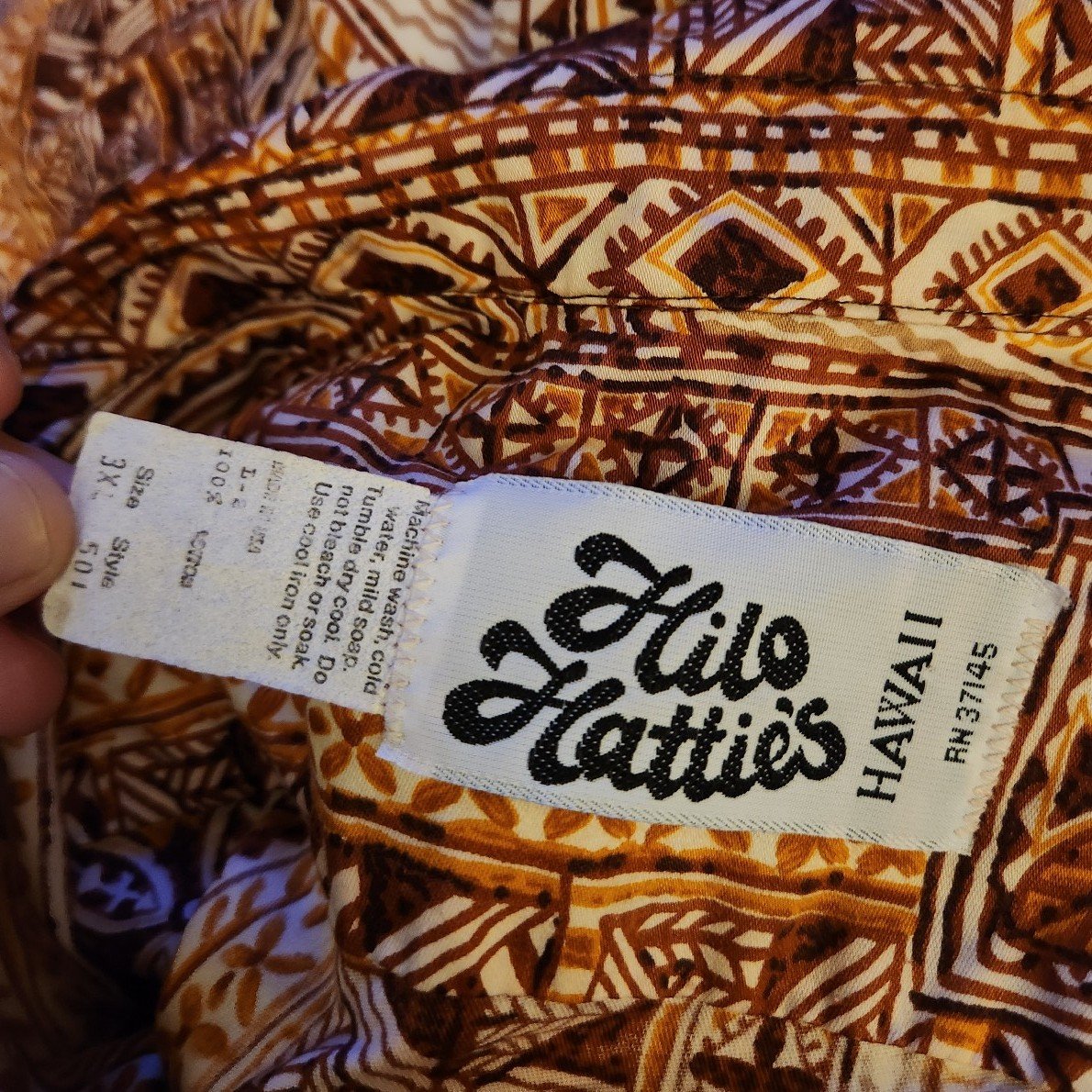 Vintage Hilo Hattie Orange Hawaiian Shirt
