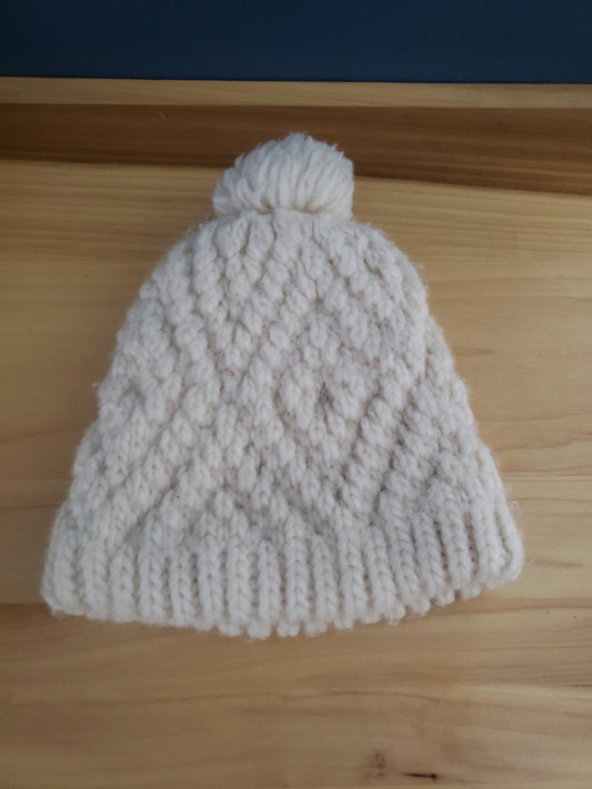Vintage Cream Colored Knit Beanie