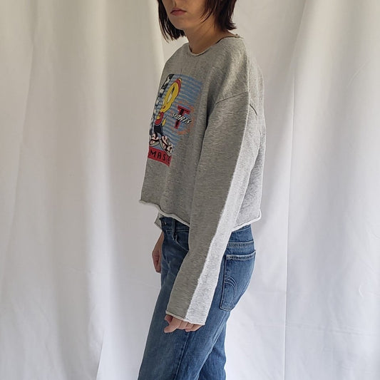 90s/Y2K Tweety Bird Cropped Sweatshirt