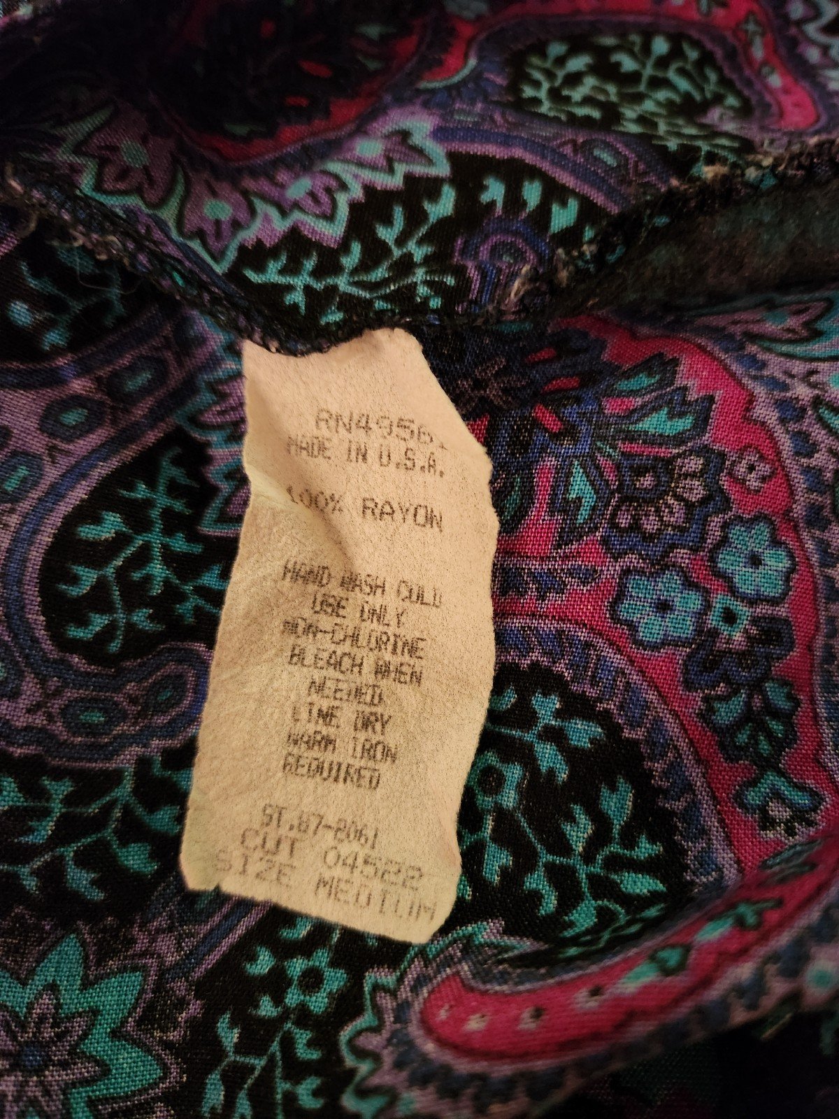 Vintage Purple and Teal Paisley Top