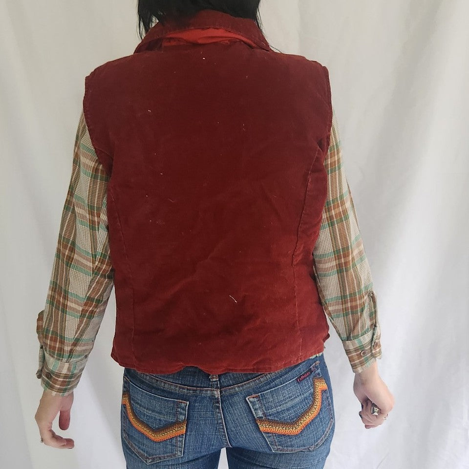 70s Rust Colored Corduroy Vest