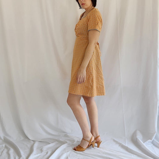 70s Yellow and Blue Minidress