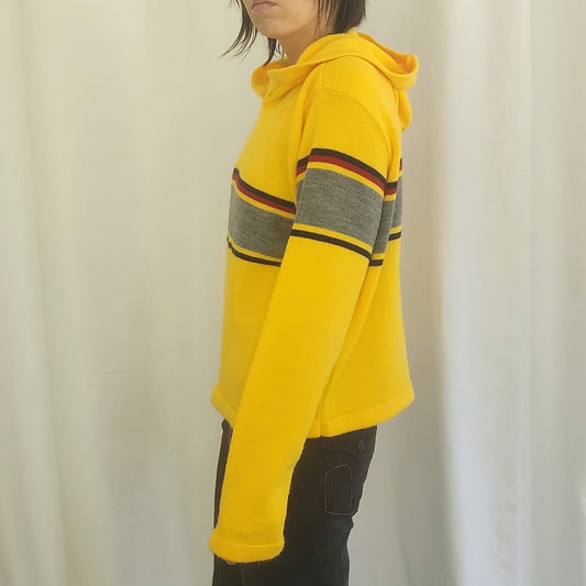 Y2K Yellow Hooded Sweater