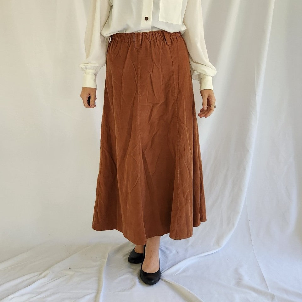 90s(?) Home Made Corduroy Skirt and Vest Set