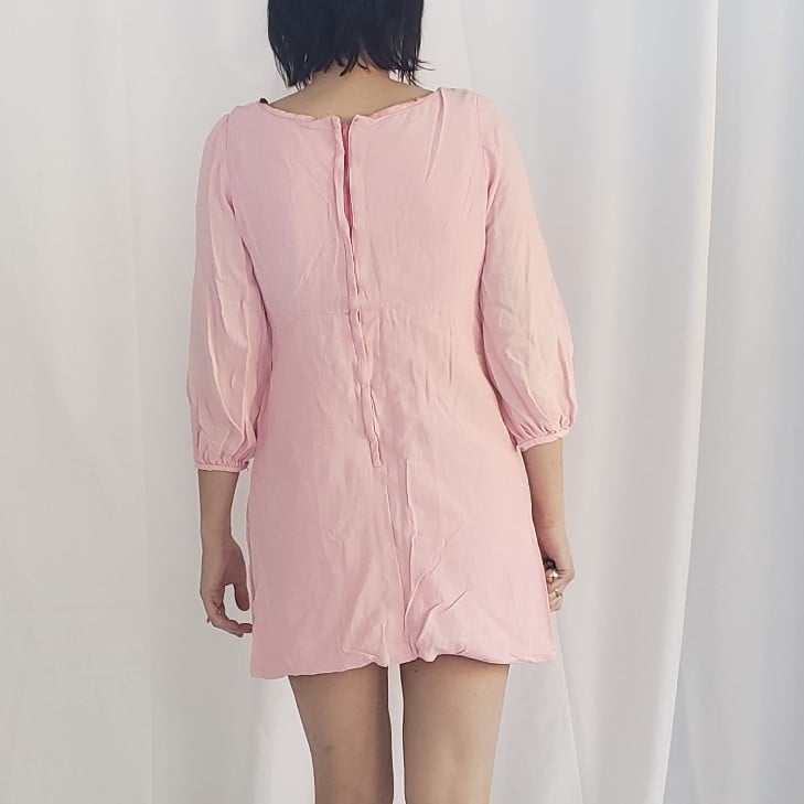 60 Pink Mod Minidress with Lace Vest