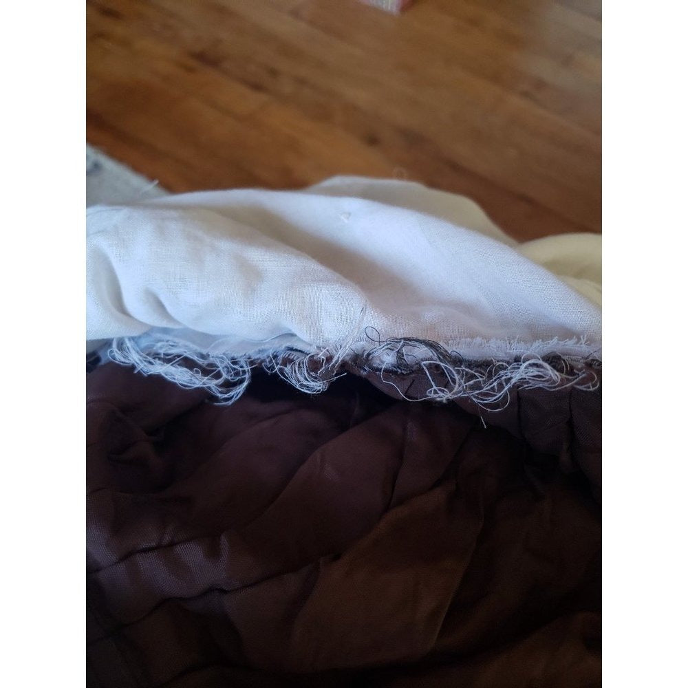 70s Home Made White and Brown Day Dress