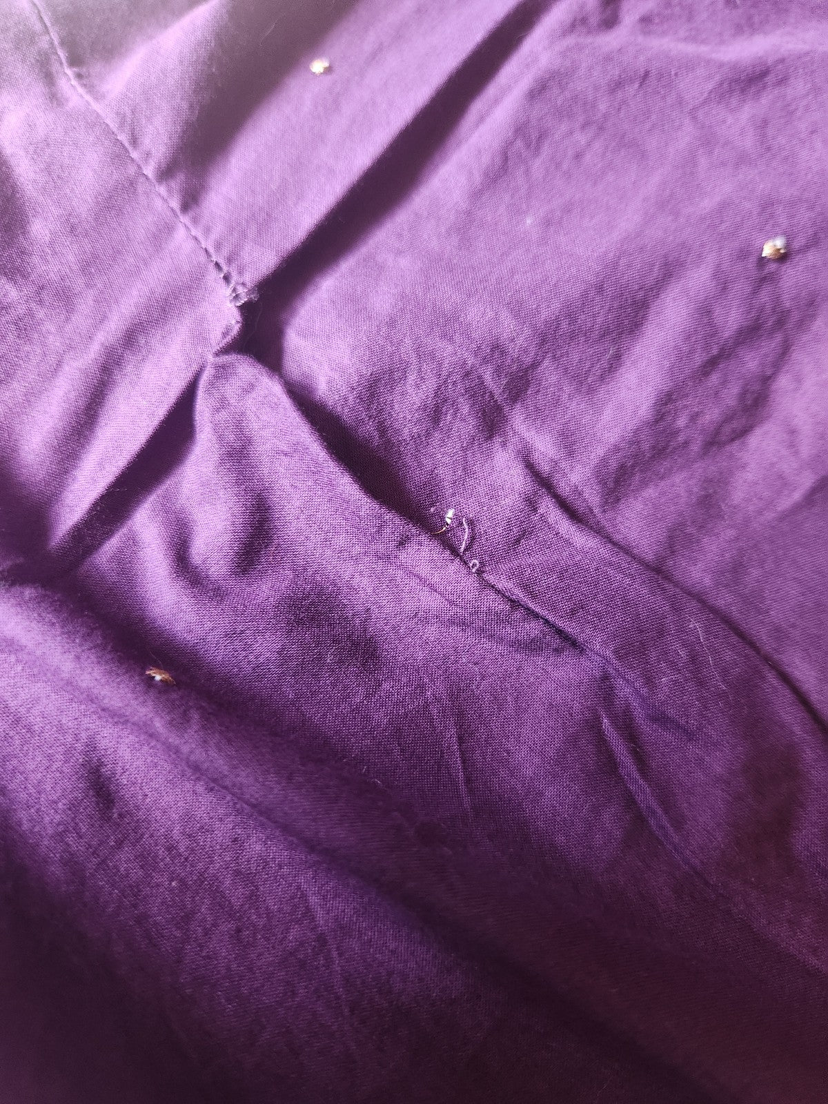 90s Purple Beaded Cotton Dress