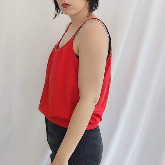 80s Red Spaghetti Strap Tank