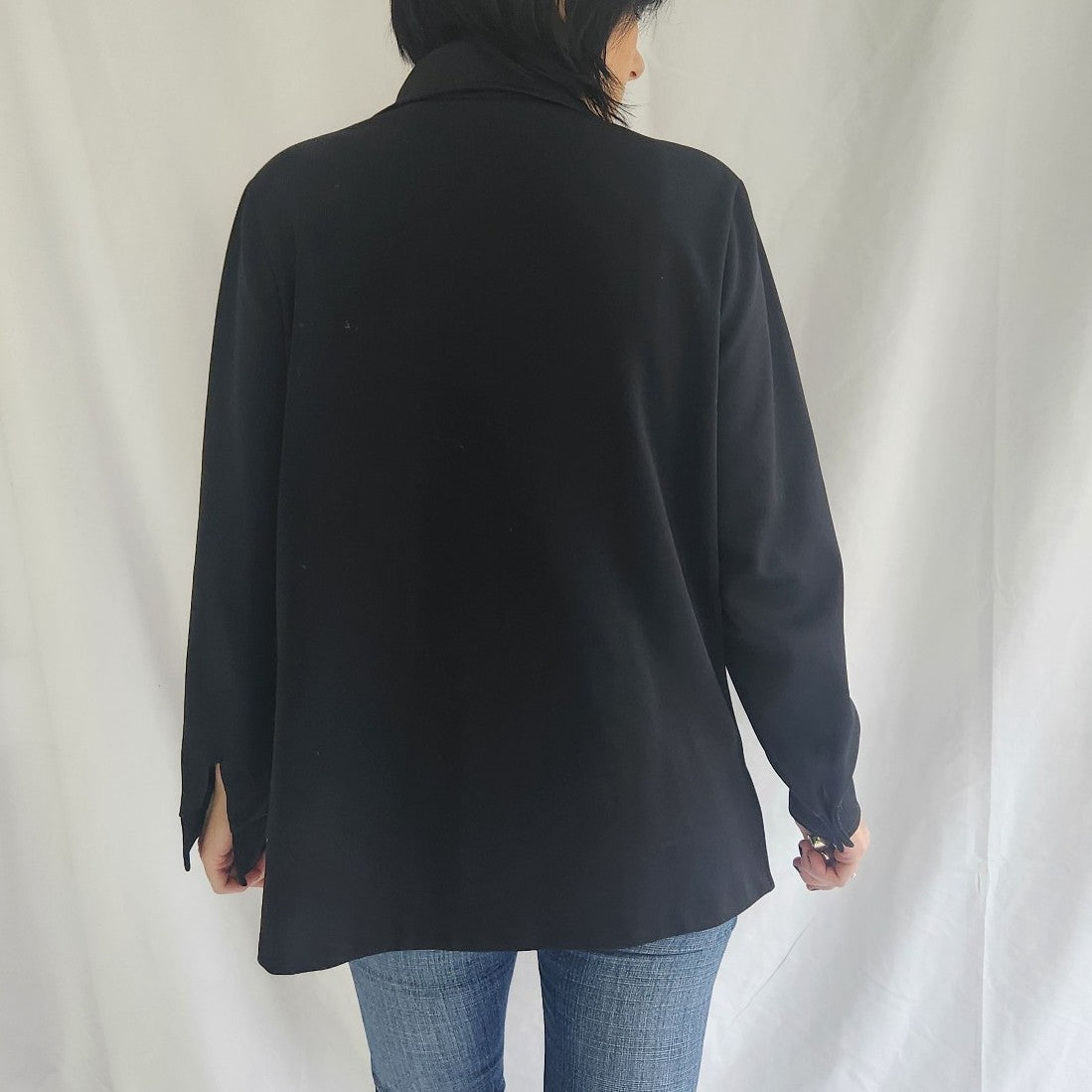 70s Black Dagger Collar Shirt