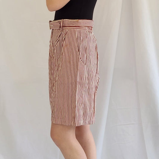 80s Does 40s Striped High Waist Shorts