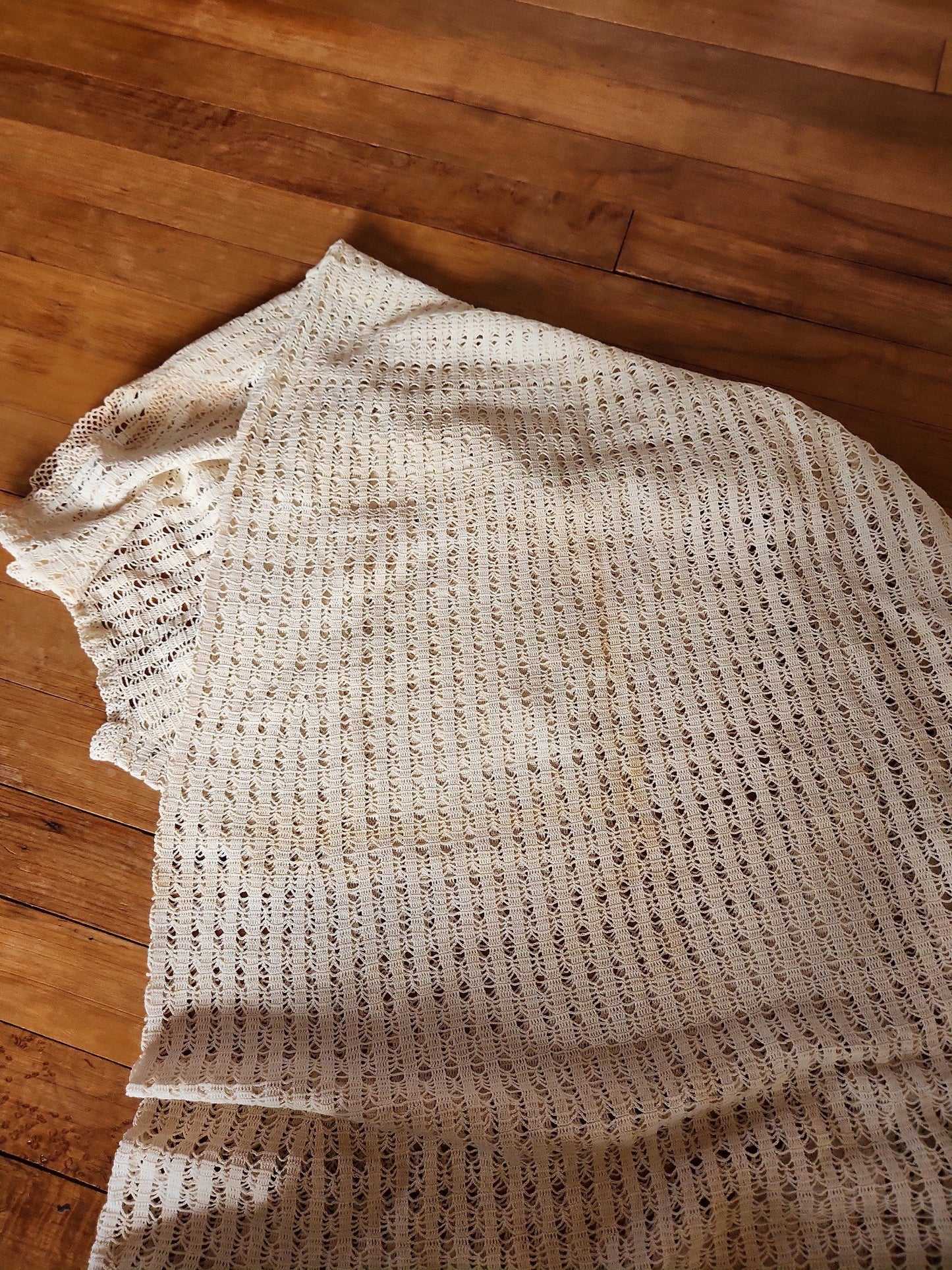 30s Sheer Cream Midi Dress