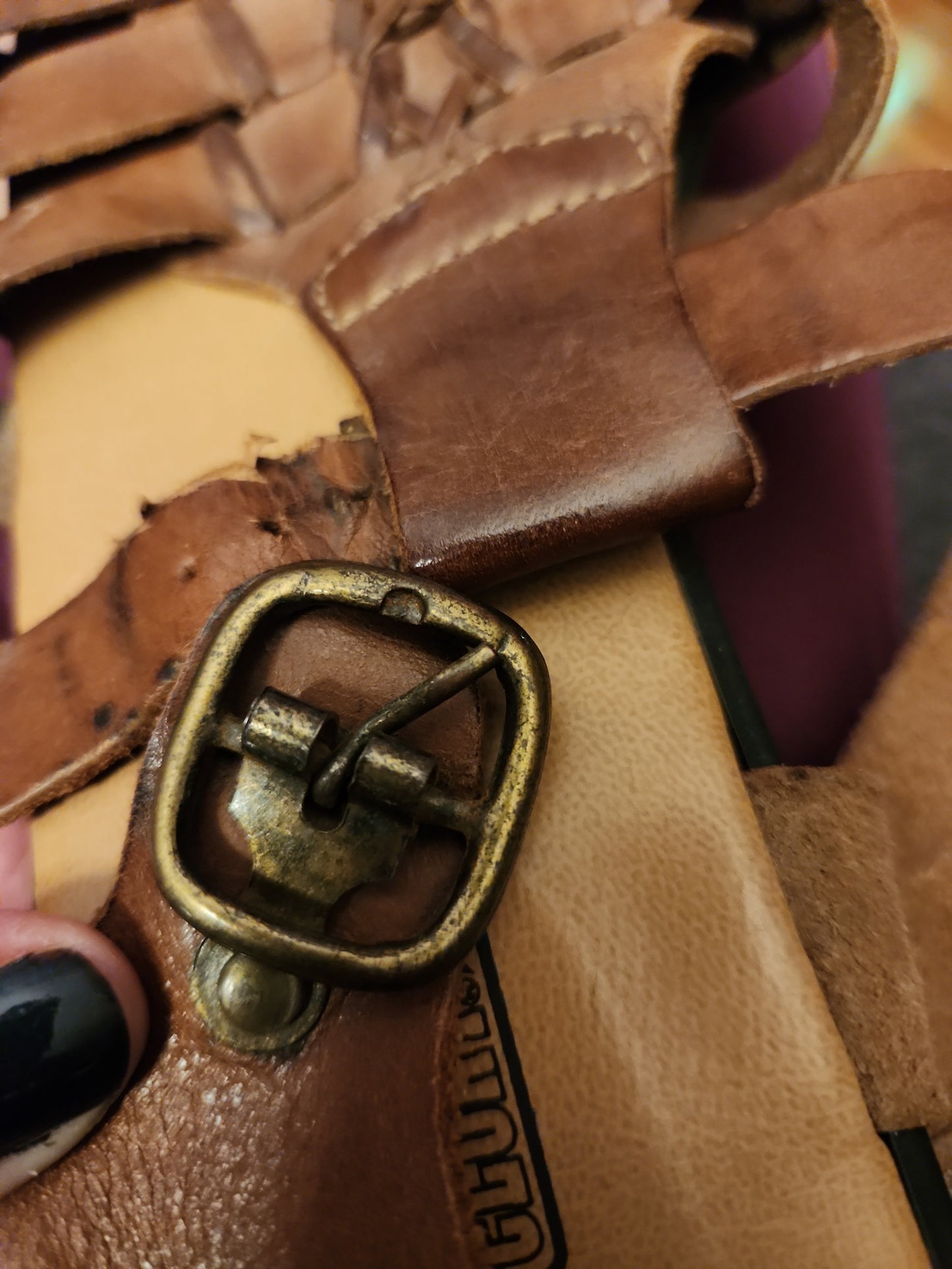 Y2K Brown Leather Sandals