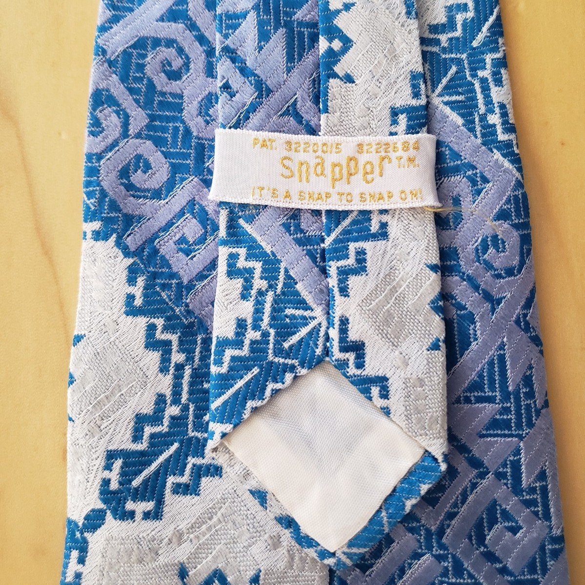 70s Blue and White Clip On Tie