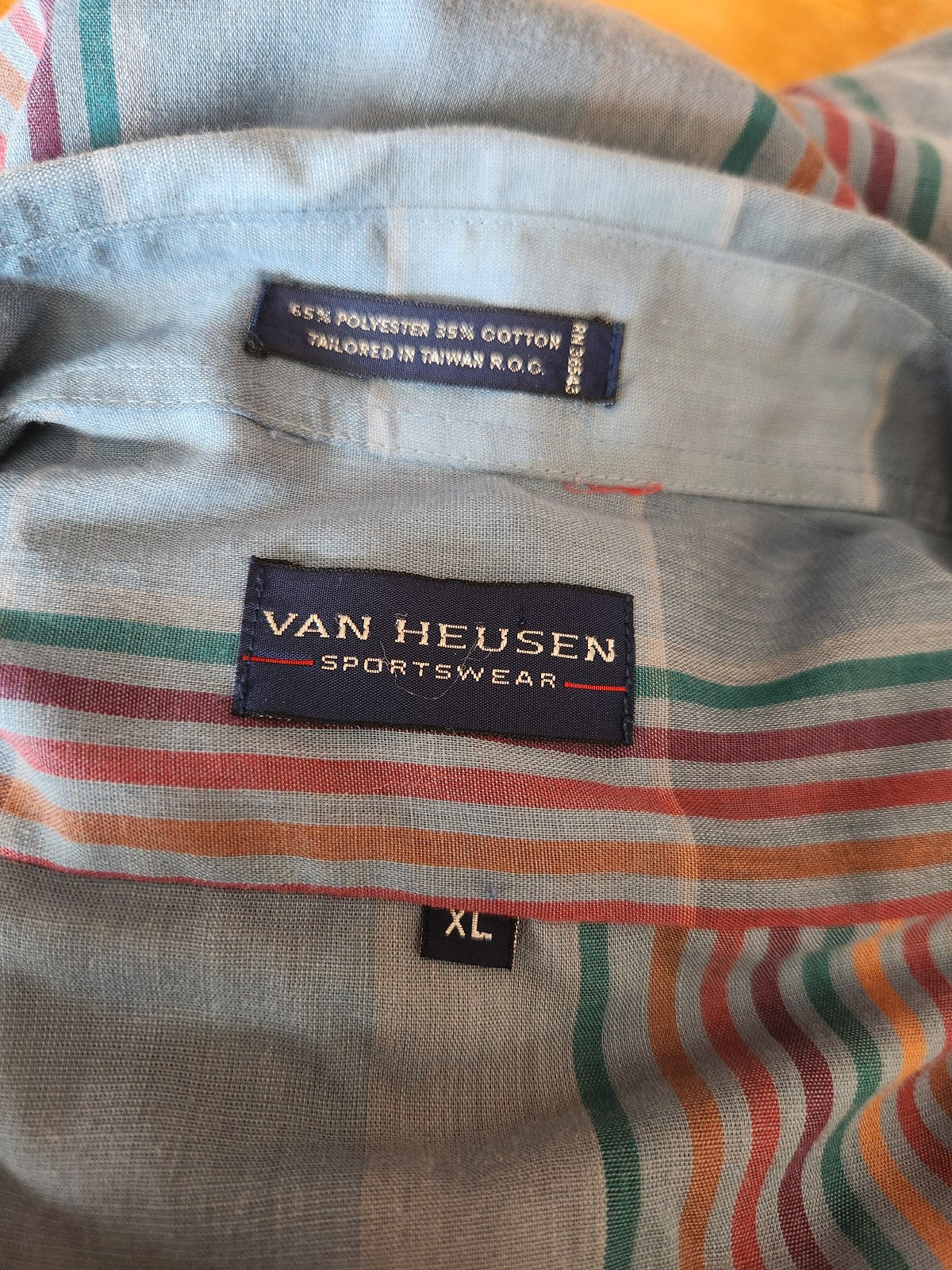 80s Blue, Purple, and Orange Plaid Shirt