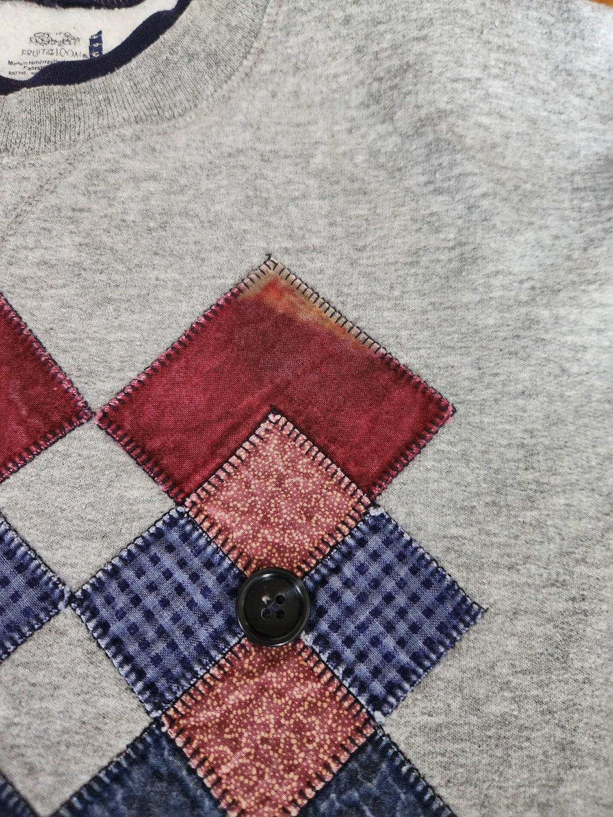 00s Gray Patchwork Sweatshirt