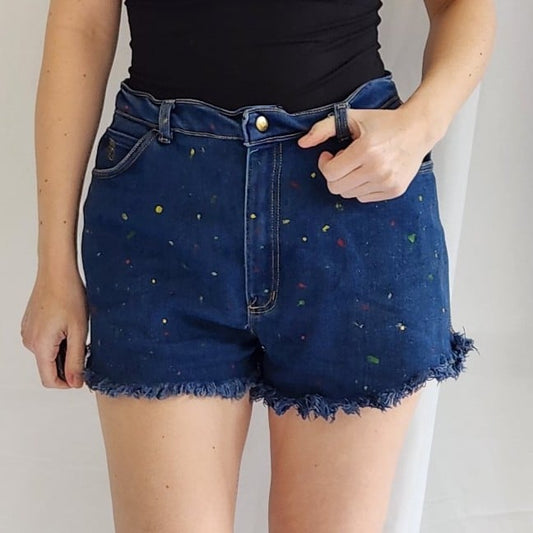 70s/80s Custom Painted Denim Shorts