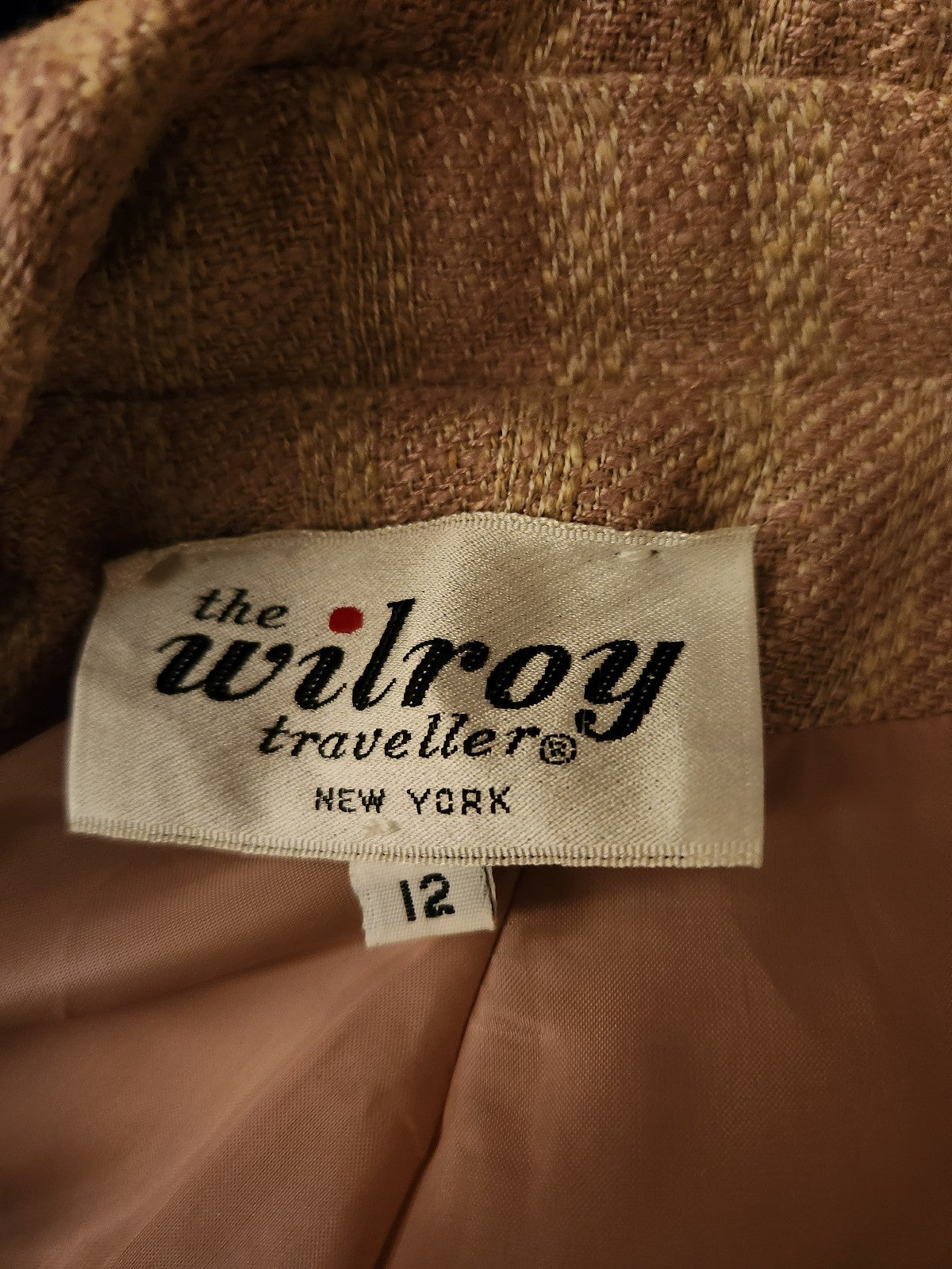 80s/90s Pink and Cream Striped Skirt Suit