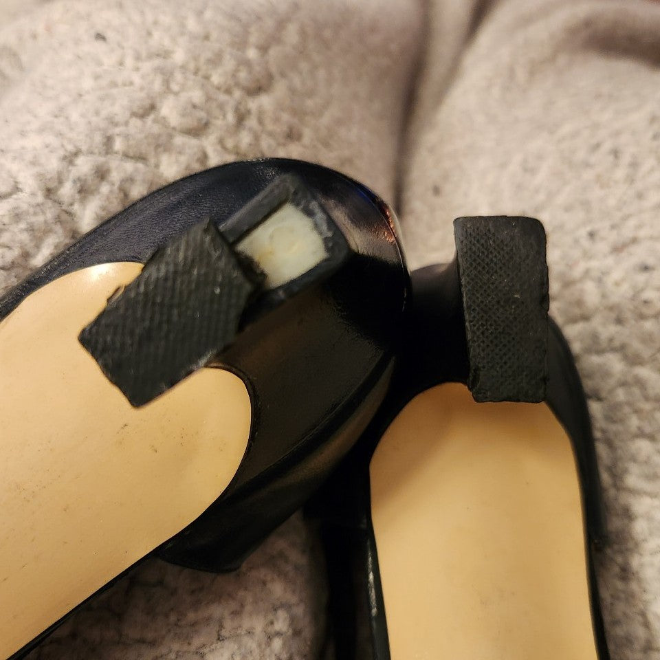 80s Blue Leather Heels