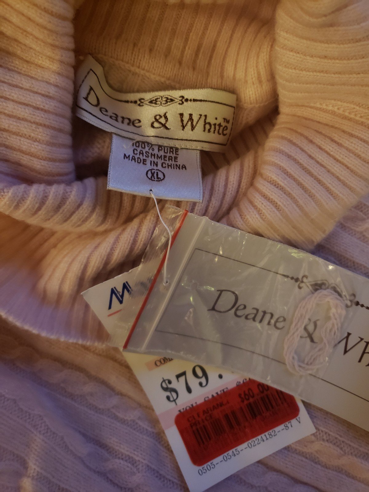 90s Deadstock Pink Cable Knit Cashmere Sweater