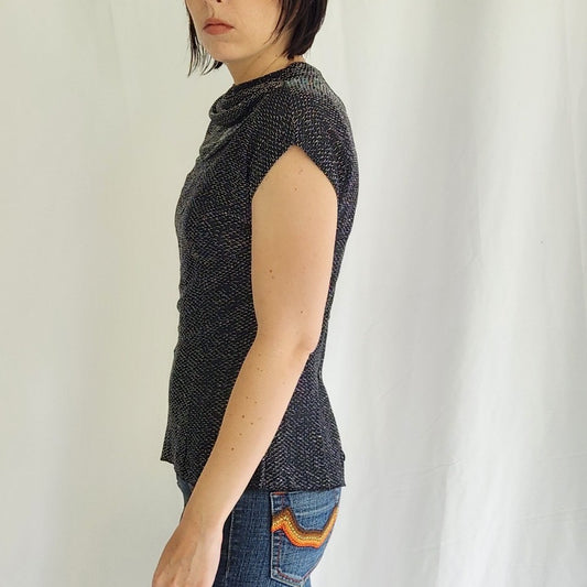 70s Black and Silver Disco Shirt