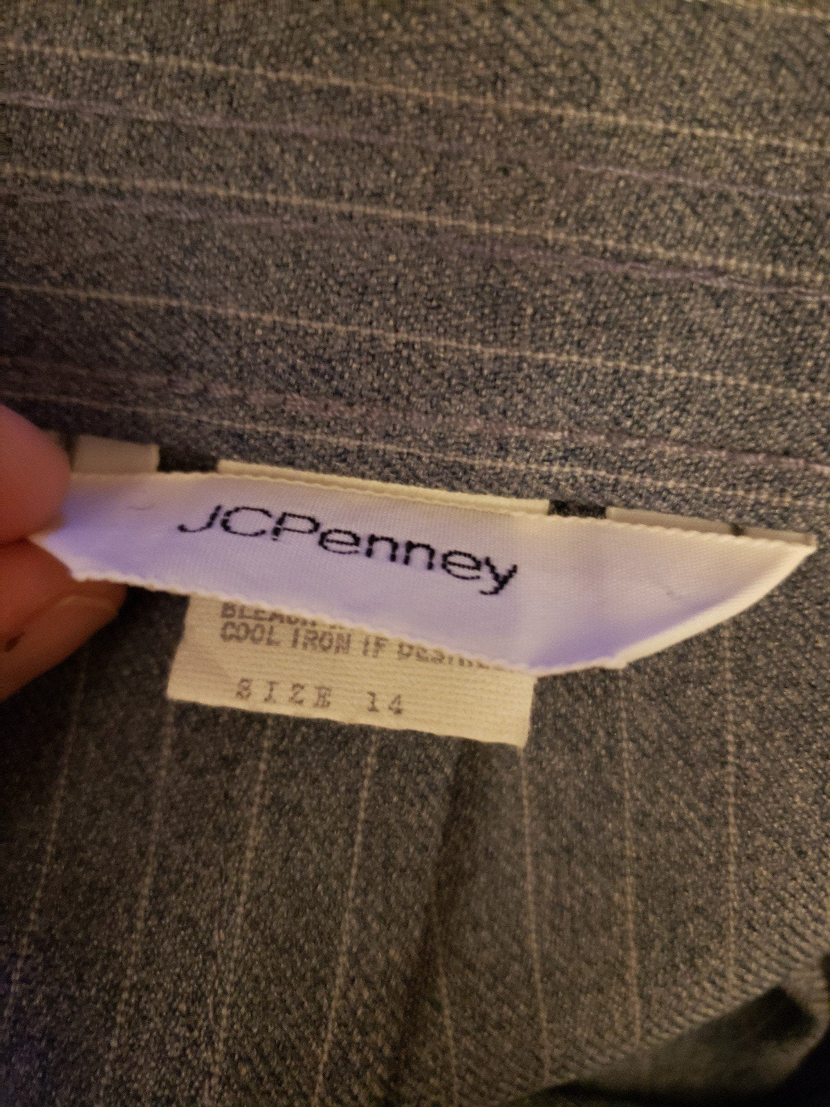 80s Blue Pinstripe Midi Skirt