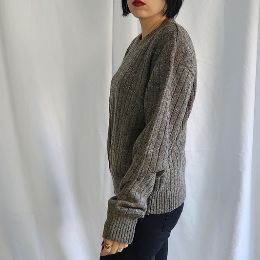 80s Gray Wool Blend Sweater