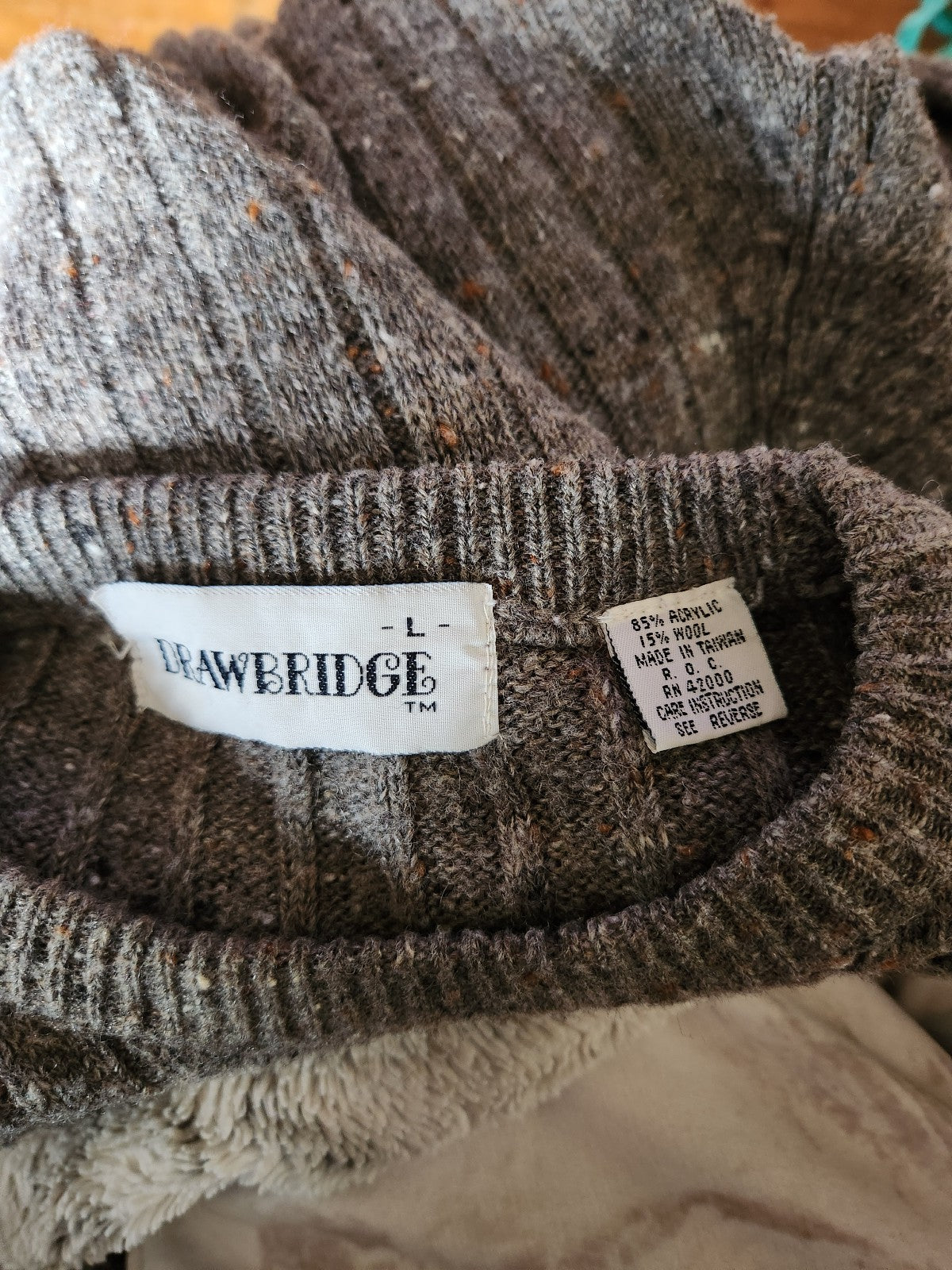 80s Gray Wool Blend Sweater