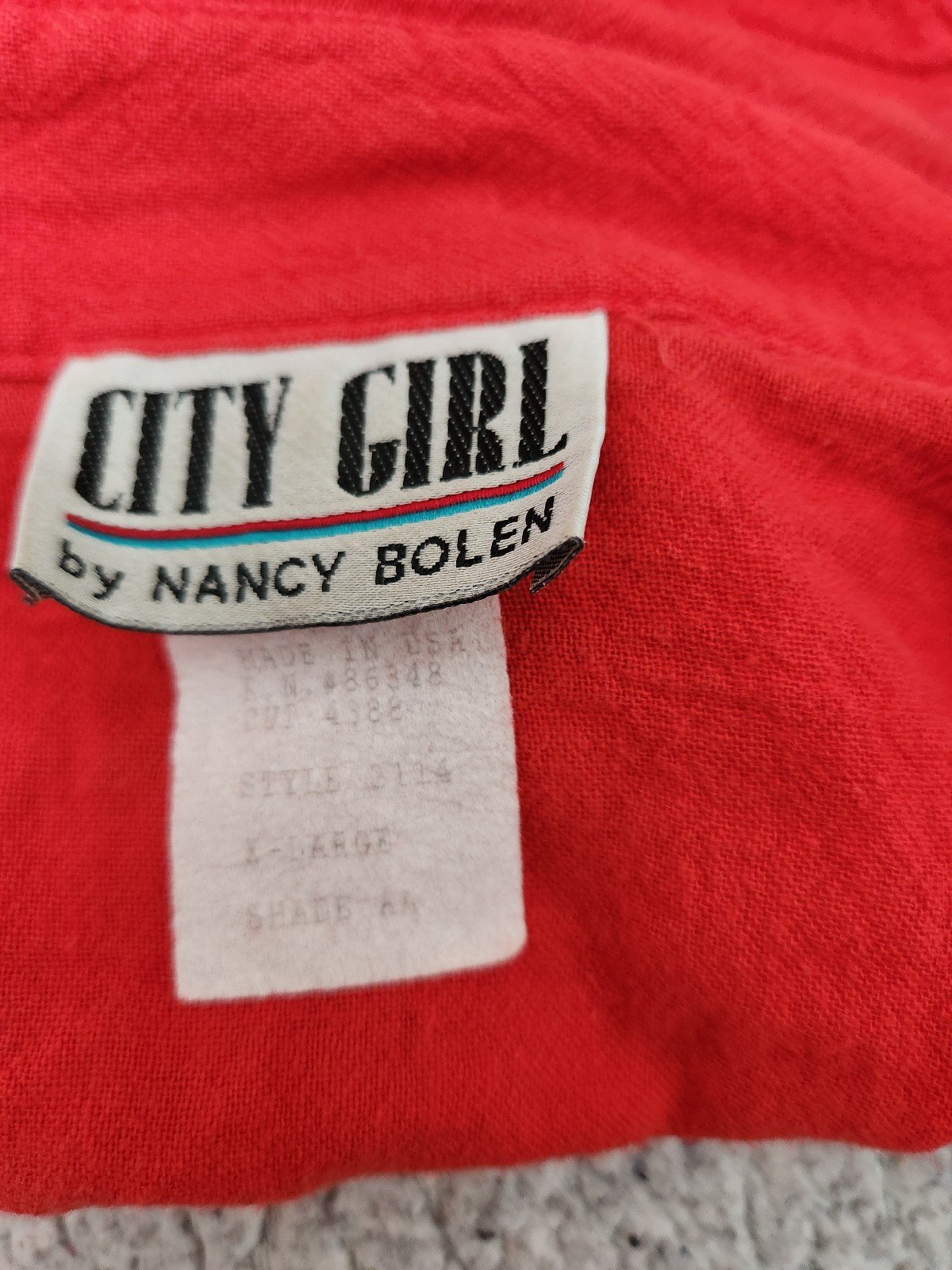90s Red Cotton Button Down Shirt