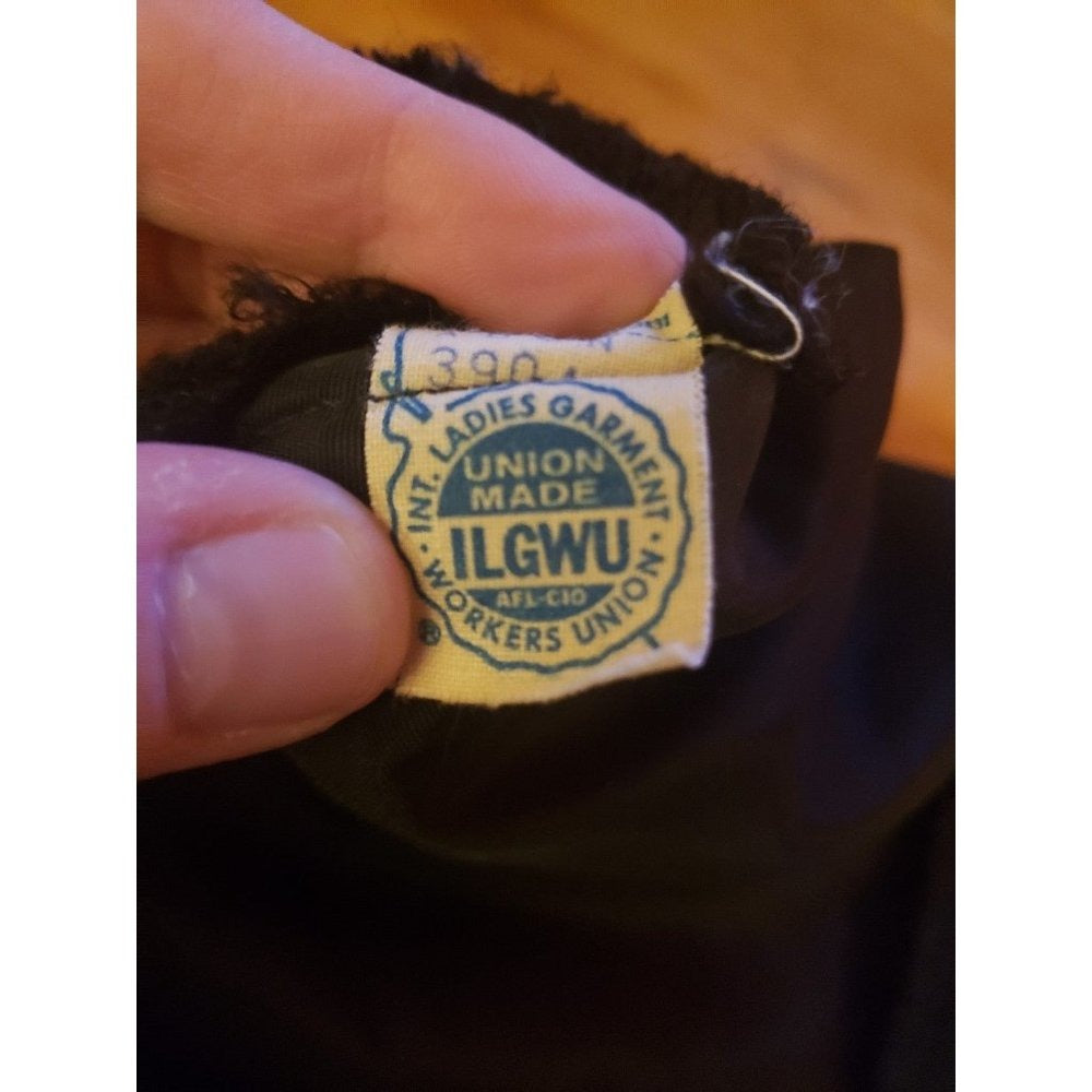 60s Boucle Wool Black Mini Dress