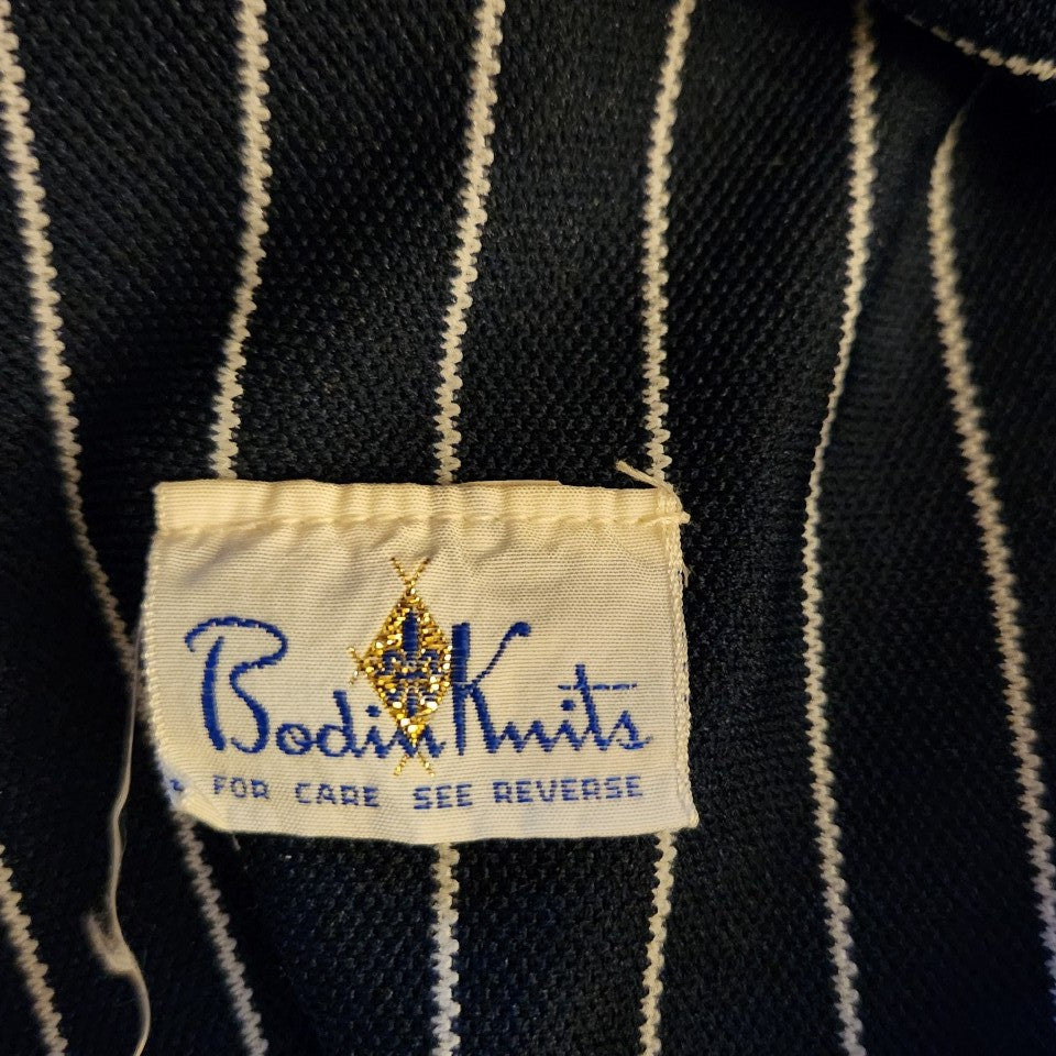 70s Navy Striped Skirt Suit