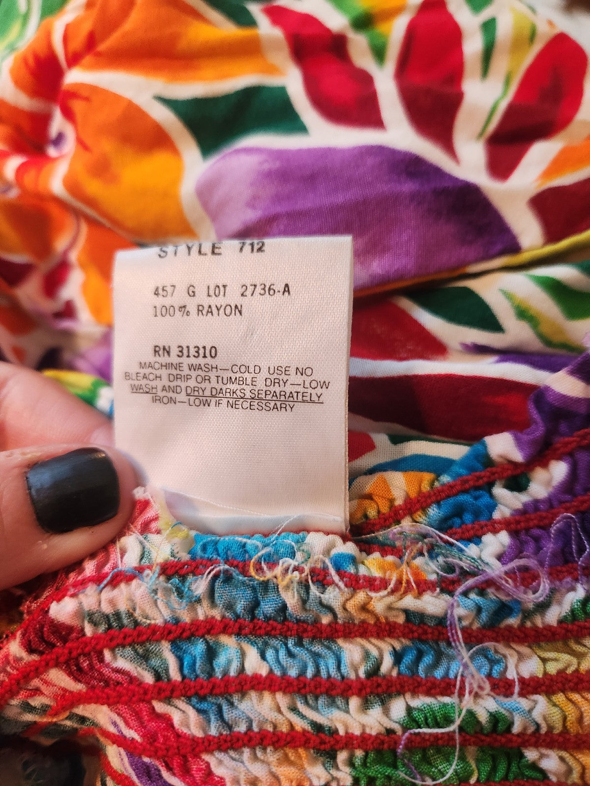 90s Byer Too Tropical Floral Strapless Dress