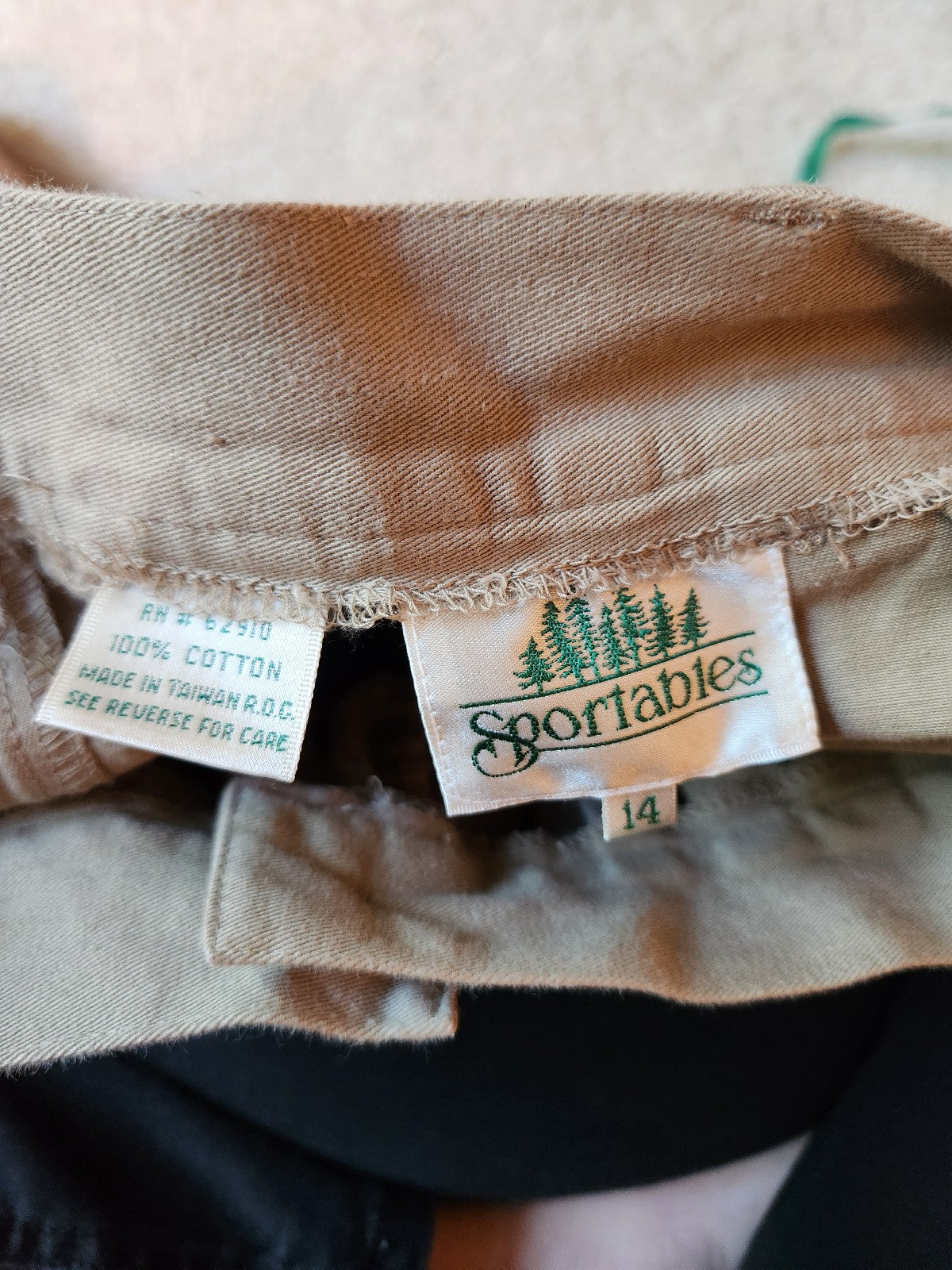 80s/90s Khaki Cotton Midi Skirt